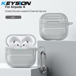 KEYSION P&otilde;rutuskindel &uuml;mbris AirPods 4 jaoks, s&uuml;sinikkiust tekstuuriga pehme TPU silikoonist Bluetoothi ​​k&otilde;rvaklappide kate AirPods 4th jaoks for AirPods 4