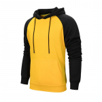Meeste kapuutsiga kampsunid kontrastset v&auml;rvi pikkade varrukatega 2 k&uuml;ljetaskut pullover s&auml;rgid s&uuml;gistalv kevad soojad kapuutsid L must/kollane