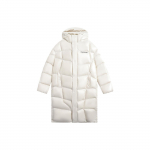Li Ning CF Dream Chaser Seeria Kontrastv&auml;rvi Logo Prindiga &Uuml;hev&auml;rviline Pikk Kapuutsiga Puhvjakk Unisex &Uuml;ler&otilde;ivad Valge AYMS338-3 L