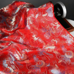 100 cm žakaarkoe seinavaip satiin kangas siid Helu Tongchun sileda tekstuuriga ripatslaulu d&uuml;nastia brokaat Cheongsam Hanfu 1 Metre