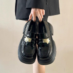 Must platvorm Briti stiilis v&auml;ikesed nahast kingad Naiste Retro Jane &uuml;he pedaaliga kingad &uuml;he pedaaliga kingad 40