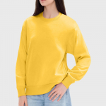 Naiste &uuml;mara kaelusega topid puuvillased naiste vabaaja moe pikkade varrukatega, taskulise O-kaelusega pullover top pluus L khaki