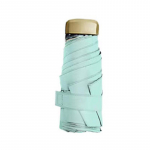 Mini kokkupandav vihmavari, 6 kokkupandav, UV-vastane kaasaskantavad p&auml;ikesevarjud, kerge taskuga p&auml;ikesevari naiste vihmavari roheline