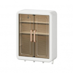 Vannitoakapp 2 uksega, suure mahutavusega, mitmekihilise disainiga, lihtne paigaldada, seinale paigaldatav tualettruumi hoiukapp konksudega valge