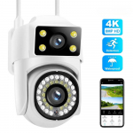 4K 8MP WiFi IP V&auml;litingimustes Kahe L&auml;&auml;tsega Turvavalgustus Wifi J&auml;relevalve Liikumistuvastus 1080P HD Nutikas CCTV Kaamera 8MP Cam No Card