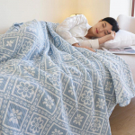 100% puuvillane marli suvine tekk hingav voodikate Jacquard voodi ruuduline kerge voodi Tekid ja voodikatted Mitte kokkut&otilde;mbuvad 150x200