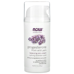 NOW Foods, Solutions, Progesteroon metsikust jamsist, tasakaalustav nahakreem, rahustav lavendel, 3 untsi (85 g) white