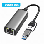 2500Mbps Etherneti adapter USB 3.0 Type C v&otilde;rgukaart 2.5G Ethernet Gigabit Adapter Lan Card Hub MacBook iPad Win 7/8/10/11 jaoks 1000mbps