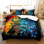 Iron Heavy Metal Maidensi voodipesukomplekt, tekikott, voodikomplekt, tekikott, padjap&uuml;&uuml;r, tekk, kuninganna suurusega poiste t&auml;iskasvanute voodipesukomplekt 70x133cm 2pcs