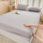 Uus Klass A Veekindel Tepitud Paigaldatav Linalaud Kolmeosaline Antibakteriaalne Vaheseintega Madratsikaitse 150x200cm 3pcs gray