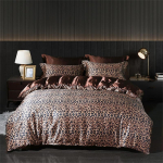 Luksuslik segatud naturaalne mooruspuu siidist voodipesukomplekt K&otilde;rge kvaliteediga satiinist sile tekikoti komplekt Kahekohaline King Queen Suurusega voodilina komplekt 120x200cm Bed 4pcs
