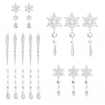 J&otilde;ulukaunistuste komplekt Elegantne akr&uuml;&uuml;lkristallitaoline j&otilde;ulupuu kaunistused lumehelbed j&auml;&auml;purikad kaunistused aastavahetuse peoks