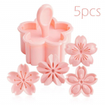 5 tk Sakura k&uuml;psisevormi kirsi&otilde;ie k&uuml;psisel&otilde;ikur biskviit-kondiiriku vormil&otilde;ikur Roosa lill, DIY lillevormi Fondant k&uuml;psetust&ouml;&ouml;riist helehall v&auml;rv