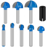 8 tk Cove Box tsementeeritud karbiidist ruuteri otsak 1/4 varrega &uuml;mar nina puidut&ouml;&ouml;tlemiseks, MDF-i ja vineerist pool&uuml;mar soonega ruuter 8PCS