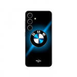 Coque Samsung Galaxy S24 FE Logo BMW noir et bleu brillant Maniacase