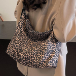 Leoparditr&uuml;kiga Crossbody l&otilde;uendikott Moodne ni&scaron;ikaupluskott Suure mahutavusega &otilde;lakott pruun