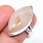 Golden Rutile Handmade 925 Sterling Silver Jewelry Ring Size 6 n8r12