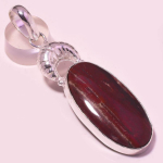 Red Jasper Gemstone Handmade Ethnic Engagement Gift Jewelry Pendant 2.1 s9z41