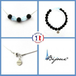Parure bijoux - A Bijoux - Onyx noir mat - Bracelet et collier - Taille personnalisable - Acier inoxydable