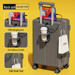 Jaapani stiilis kompaktne v&auml;rske kohver: Vastupidav universaalne ratask&auml;ru noortele, naistele ja meestele naha ja paroollukuga 24 inches