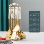 Nordic Light Luxury 7-Piece Stainless Steel Kitchenware Set with Ceramic Handles