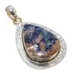 Sodalite Handmade 925 Sterling Silver Gift Two Tone Pendant 2.48 s1k84