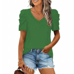 YYFS naistemood vabaaja suve kevade &uuml;hev&auml;rvilise tr&uuml;kiga l&uuml;hikeste varrukatega V-kaelusega pluusid ja s&auml;rgid S must