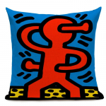 Popkunsti figuurid graffiti padjakate v&auml;rviline abstraktne kunst dekoratiivne padjap&uuml;&uuml;r ruudukujuline linane viskepadjakate 450mm*450mm