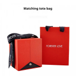 Qixi festival s&otilde;brap&auml;ev surematu lille kinkekarp pael kahepoolne avatav &uuml;ksik roos s&otilde;rmus ripats ehted Big red; 95 * 90 * 105mm