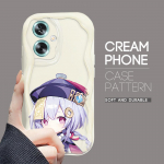 Armas koomiksimustriga kreemjas tekstuuriga korpus, lainelise servaga pehme silikoonkaanega telefoni&uuml;mbris OPPO Reno Realme jaoks OPPO A53S puhas