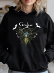 &Otilde;udusfilm Coraline Halloween Coraline Halloween 2024 Hubane Klassikaline Prindiga Kapuutsiga Dressipluus Vabaaja Pikkade Varrukatega Kapuutsiga Dressipluus Spordiks Unisex M black