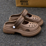 Naiste t&auml;iustatud EVA Mary Jane kingad: Paksutallalised, k&otilde;rgust lisavad, libisemiskindlad, kinnise varbaga rannasandaalid 38-39 (fits size 37-38 feet) tume kohvi v&auml;rv