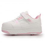 Laste neljarattalised spordijalatsid Eemaldatavad lamedad jalatsid Laste uisutamisrulluiskud Lastele 38 roosa/valge