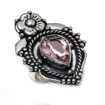 Pink Kunzite Handmade 925 Sterling Silver Jewelry Ring Size 6 k0u08