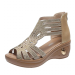 Uus Moodne Kiilukujuline Kivist Sandaalid Naistele Suvekingad Elegantne Rooma &Otilde;&otilde;nes Sandaalid Musta Kiiluga Kontsad 35(Foot22.5cm) khaki