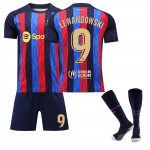 22/23 Barcelona Home Lewandowski kampsunid, laste jalgpallivormi treeningkost&uuml;&uuml;mi komplekt 16