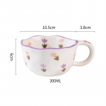 Creative Heart keraamiline kruus ja lusikad K&auml;sitsi n&auml;pistatud Ebaregulaarne kohv Piim Teetass Hommikus&ouml;&ouml;gi kaerahelbekruus Joogin&otilde;ud K&ouml;&ouml;gitass 300ML