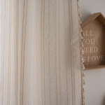 Valged Boho Talumaja Kardinad Magamistuppa Elutuppa 110 tolli pikkus Prantsuse Maastiilis Akna Kardinapaneelid &Scaron;ikid Tutiga Draperiid W150xL160CM(Grommets Top)