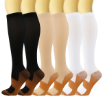 HYSAIXIA brand New 5/6 Pairs Compression Socks Blood Circulation Men Women Pressure Running Stockings Nylon Varicose Veins S-M