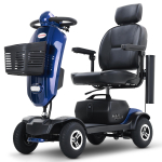 Elderly 4-wheel electric scooter foldable 4-wheel electric skateboard 300W 20AH advanced mobility bicycle 300W 20AH sinine