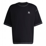 Adidas Originals Essentials Mugav &Uuml;mmarguse Kaelusega Vabaaja L&uuml;hikeste Varrukatega T-s&auml;rk Meeste Topid Must JW0971 S