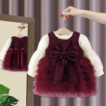 Laste Riided Kevad ja S&uuml;gis T&uuml;drukute Kleidi Komplekt Beebi Aluss&auml;rk+vest Kleit Kaheosaline Komplekt Printsessikleit 73 gray