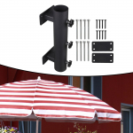 Patio Umbrella Holder Attaches to Railing Metal for 1.3-1.8 inch Pole Outdoor Stand Base
