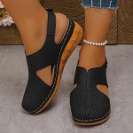 Naiste reguleeritavad kr&otilde;psuga kiilkontsaga sandaalid - Hingav paksu tallaga libisemiskindel, mugav suvine kinnise varbaga disain, moekad rihmikkingad 43