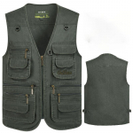 8XL 9XL 10XL Meeste Vabaaja Suvine Suur Suurus Puuvillane Varrukateta Vest Paljude 16 Taskuga Meeste Mitmetaskuline Fotograafia V&ouml;&ouml;vest XXXL tumeroheline v&auml;rv