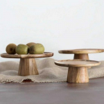Wooden High-Foot Cake Stand & Dessert Tray Set for Afternoon Tea Display. 30x8.5CM