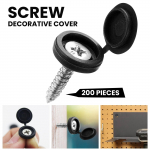 200 t&uuml;kki integreeritud kruvikorke, dekoratiivkatted, kruvid, plastikust kaitsekatted One Size must