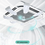Lakke paigaldatav universaalne konditsioneeri suunamisventilaator - otse puhumise vastane, paigaldust ei vaja valge