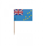 Cure-m&otilde;lgid Drapeau Tuvalu - 12 cm - 100 t&uuml;kki - Plastikliim - B&acirc;ton en Bambou - Mitmev&auml;rviline