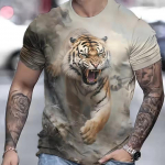 Tiigri T-s&auml;rk Meestele 3D Loomade 3D Prindiga Meeste s&auml;rgid Suvised L&uuml;hikeste Varrukatega Meeste Pullover Oversized Top vabaaja Meeste R&otilde;ivad S